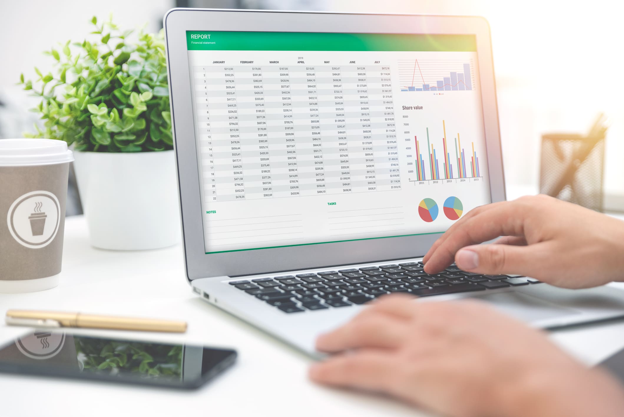 Person Looking at Accounting Data on Computer